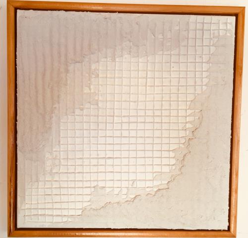 Structures bianco (2009, 40x40, gesso:rope:mixed materials on canvas)